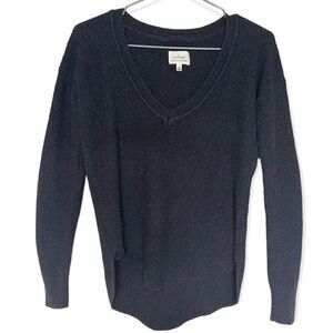 Wilfred | Aritzia Grey V-Neck Silk/Cashmere Blend Knot Sweater Size XS